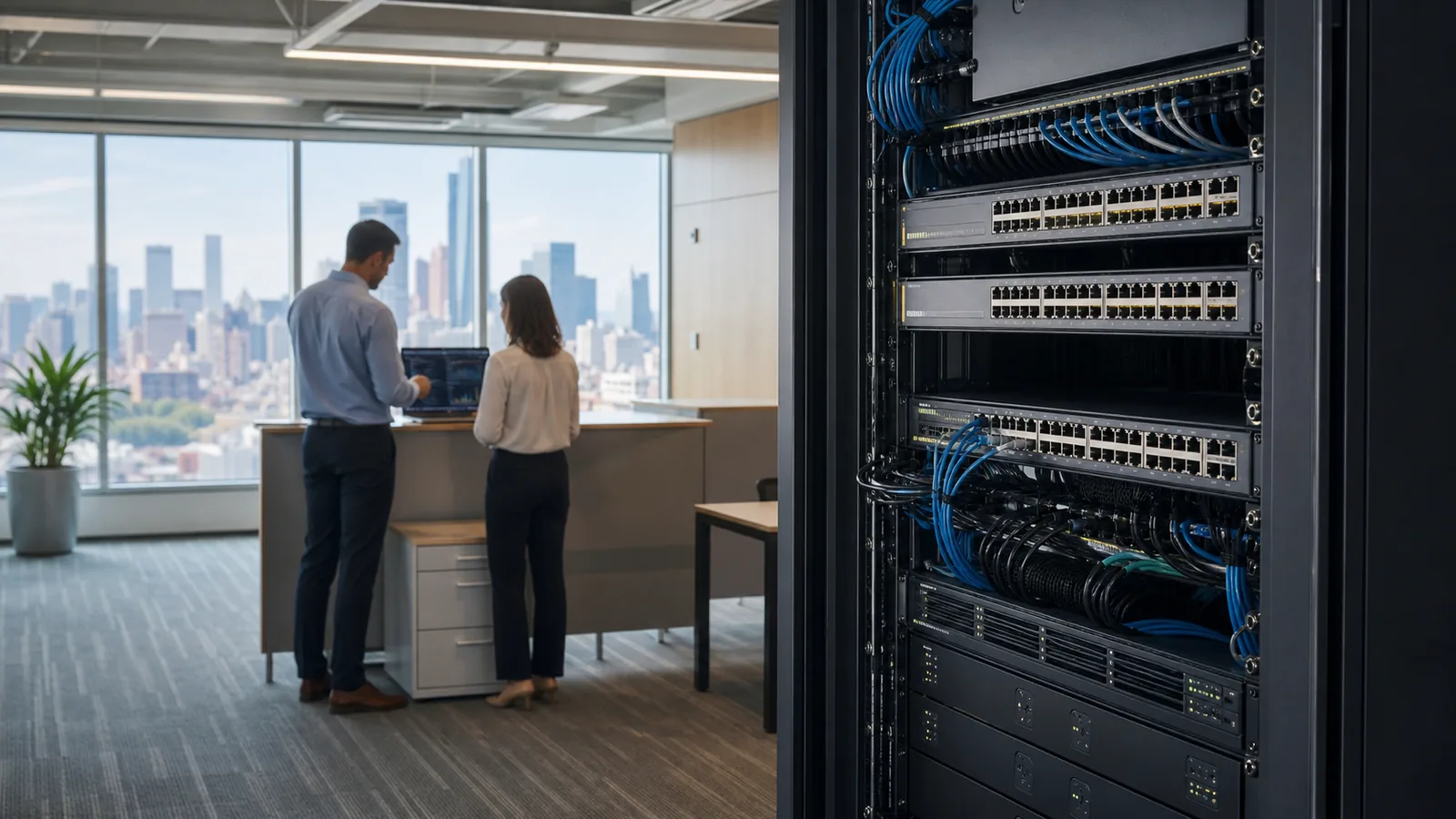 Network Cabling New Jersey team planning network cabling and physical infrastructure around a NYC workflow for Cybersecurity MSP NYC — New Jersey Cabling Projects